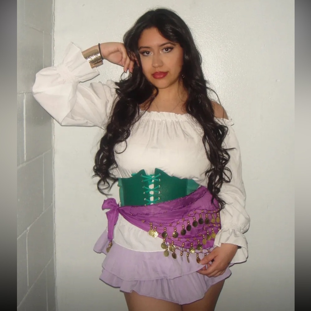 Purple Belly Dance Hip Scarf - Picture 3 of 5